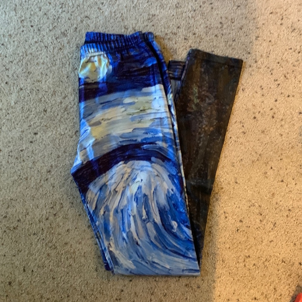 van gogh starry night leggings - small
